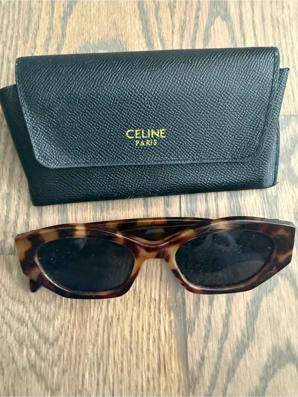 Celine Tortoiseshell Sunglasses with Black Case